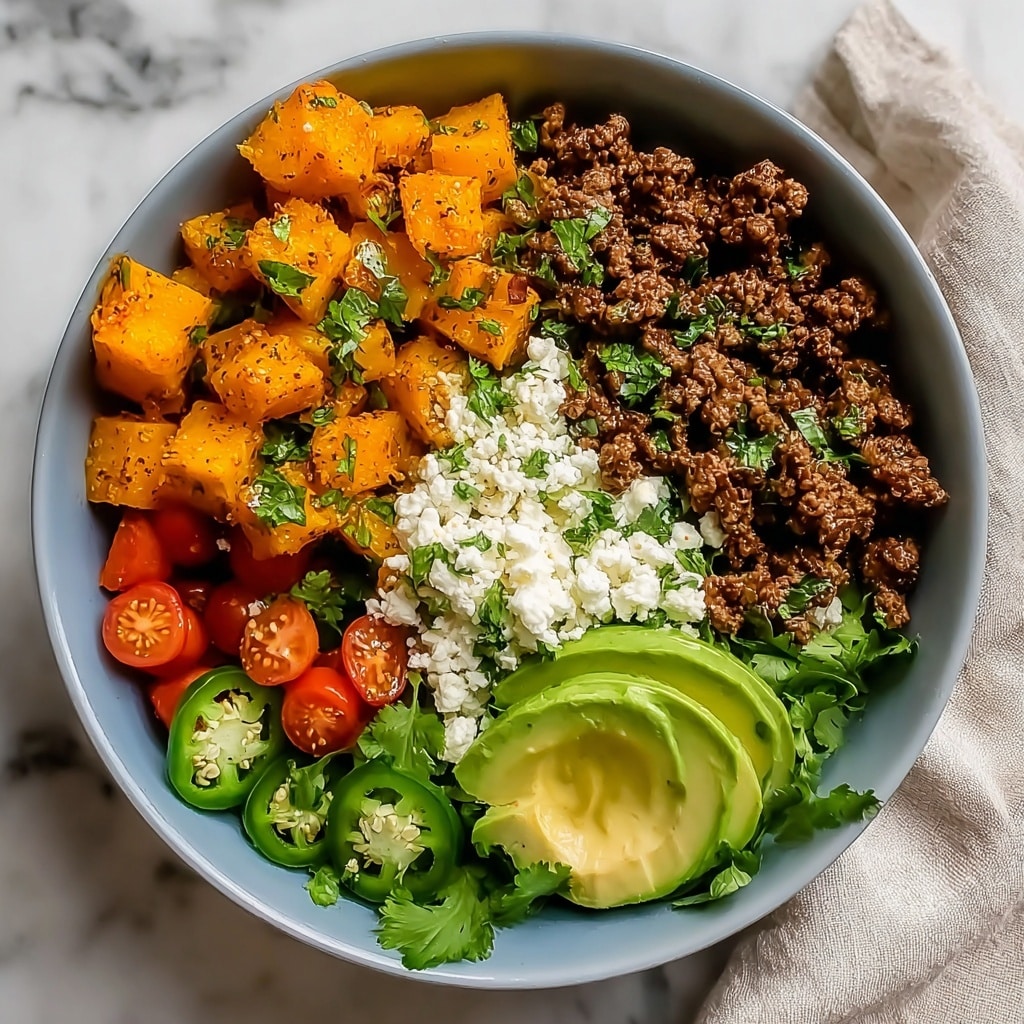 Cottage Cheese Ground Beef and Sweet Potato Bowls Recipe - Recipe Image