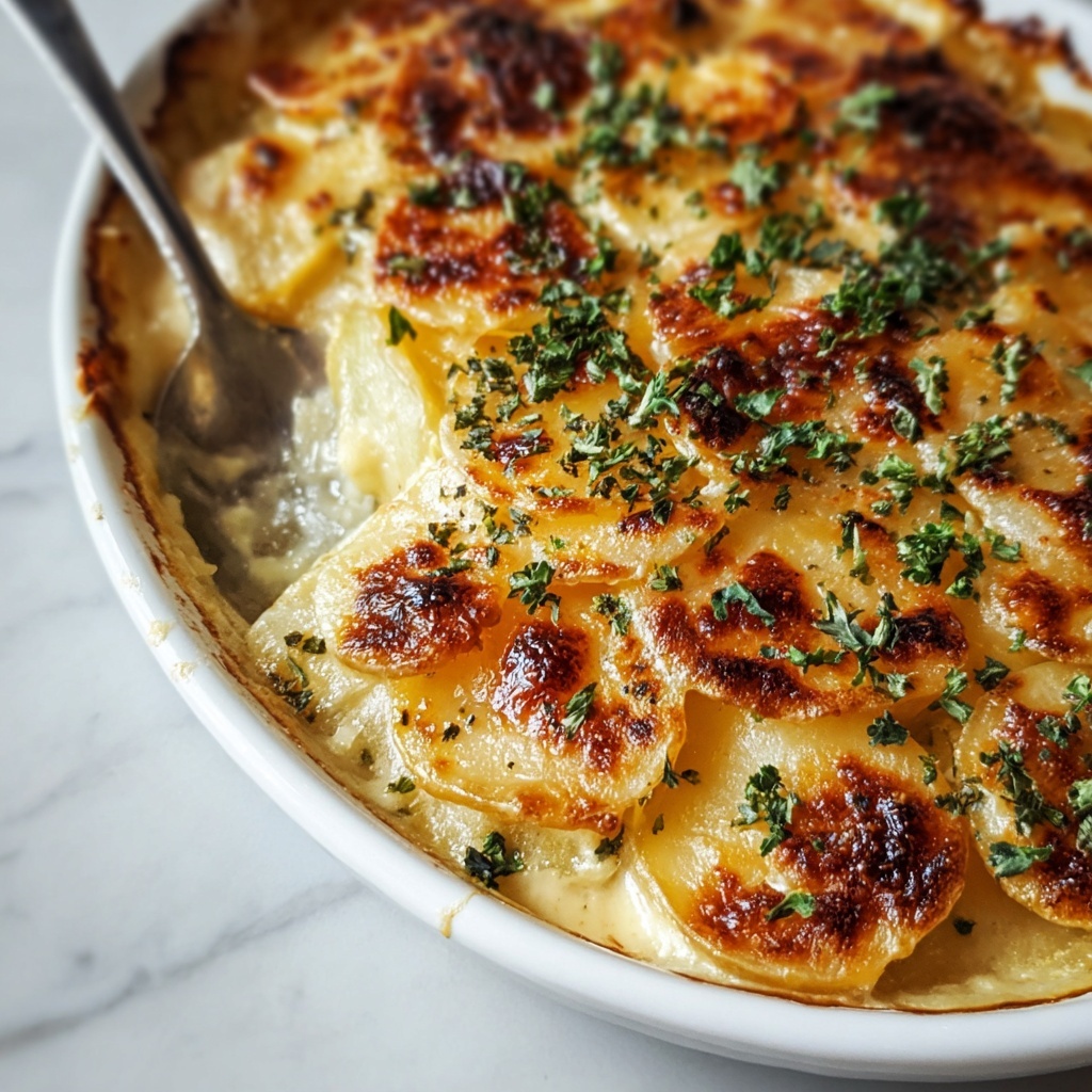Dad’s Creamy & Cheesy Au Gratin Potatoes Recipe - Recipe Image