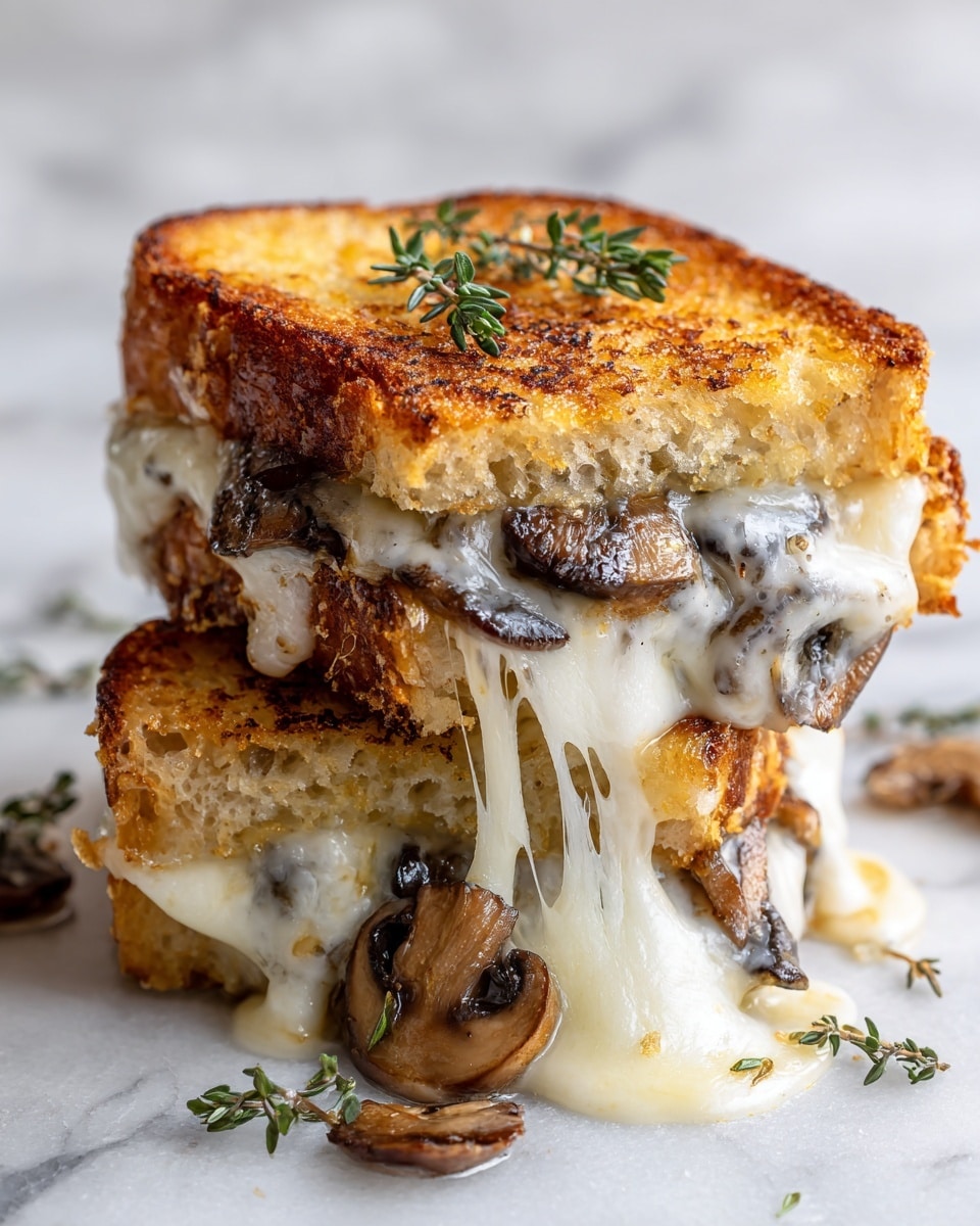 Grilled Cheese with Gouda, Roasted Mushrooms, and Onions Recipe - Recipe Image