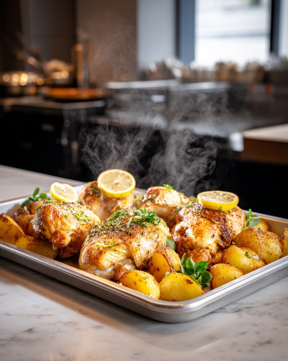 One Pan Greek Lemon Chicken and Potatoes Recipe - Recipe Image