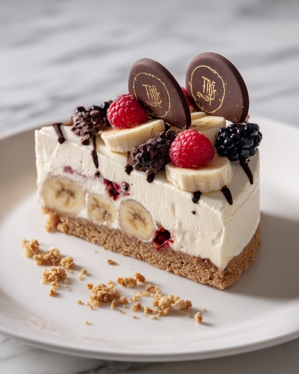 Heavenly No-Bake Banana Split Cheesecake Recipe - Recipe Image