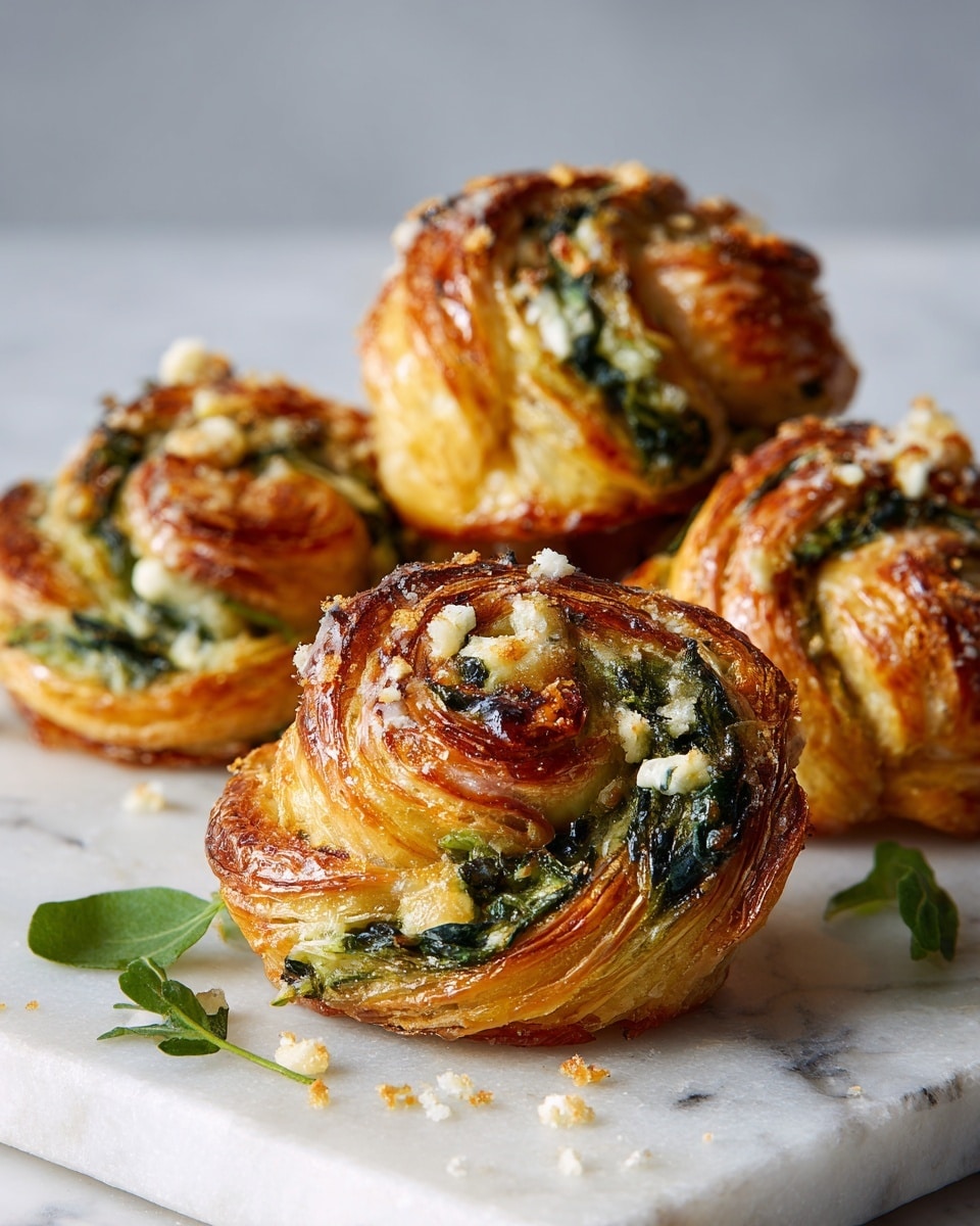 Spinach and Feta Puff Pastry Twists Recipe - Recipe Image