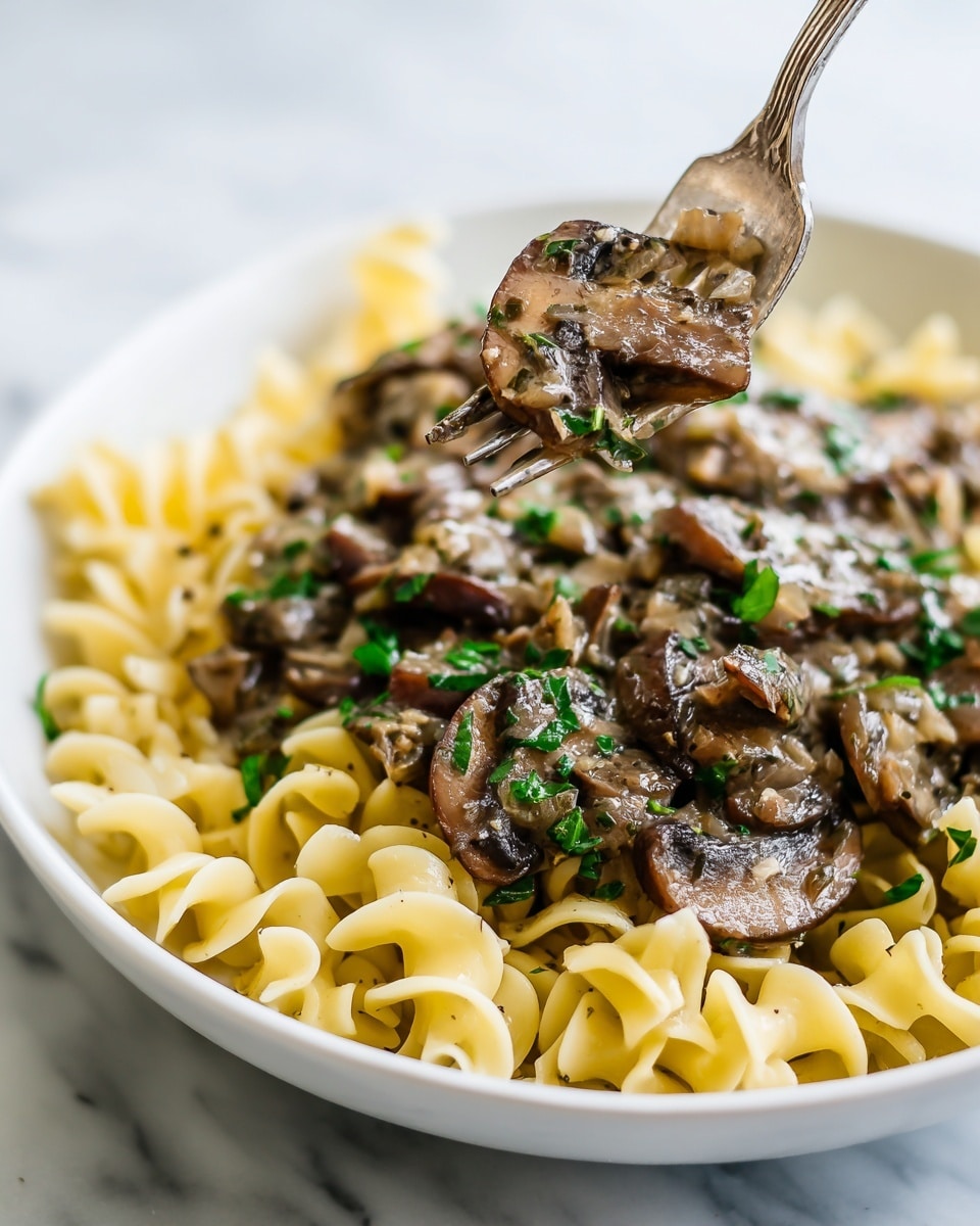 Creamy Mushroom Stroganoff with Egg Noodles Recipe - Recipe Image