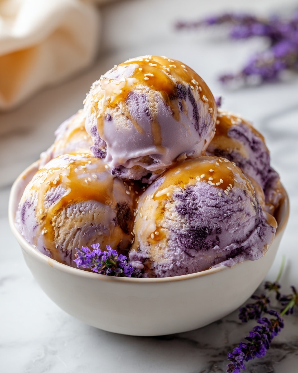 Honey Lavender Ice Cream Recipe - Recipe Image
