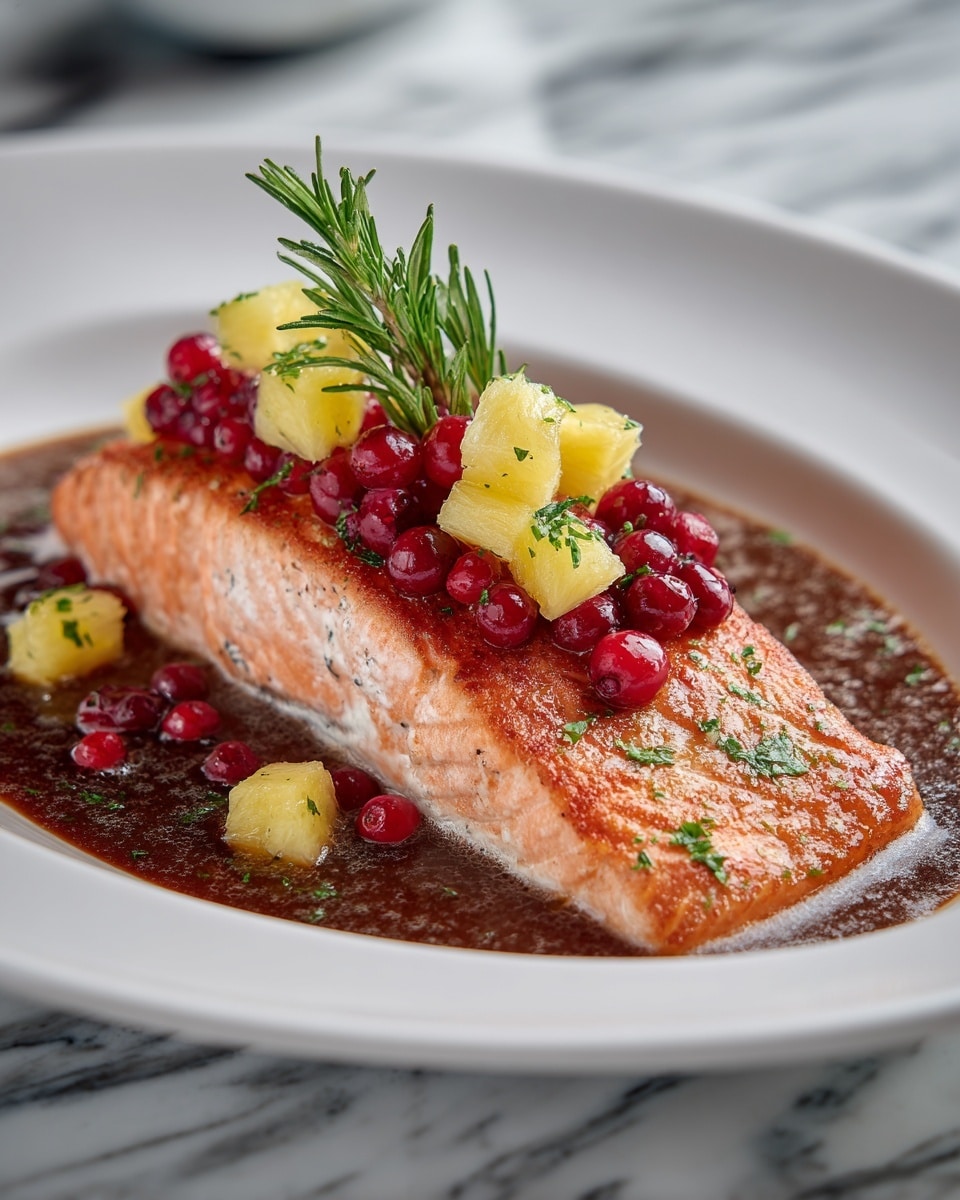 Holiday Glazed Salmon with Cranberry-Pineapple Relish Recipe - Recipe Image
