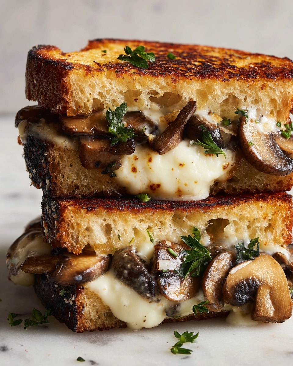 Garlic Mushroom Grilled Cheese Recipe - Recipe Image