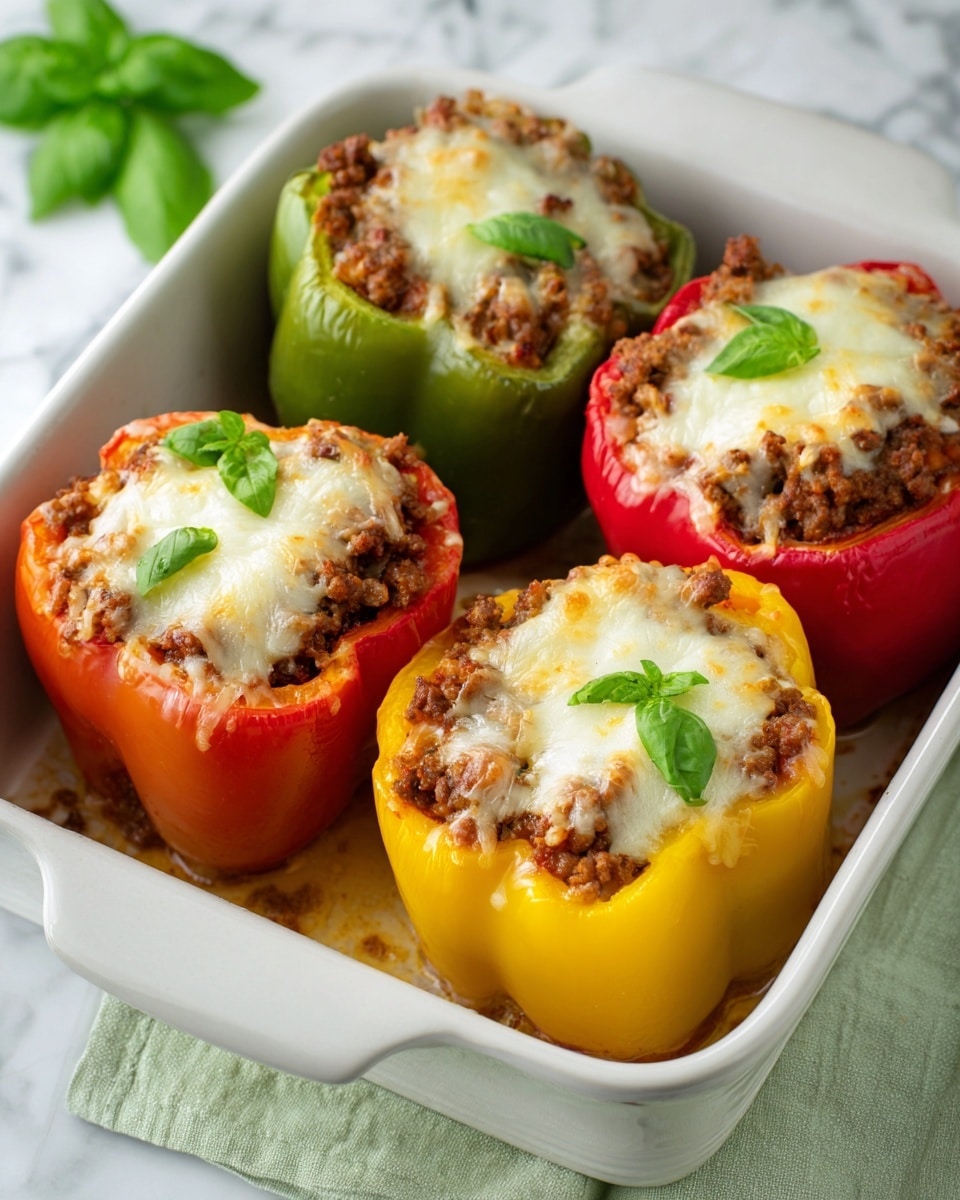 Stuffed Peppers with Ground Meat, Rice, and Tomato Sauce Recipe - Recipe Image
