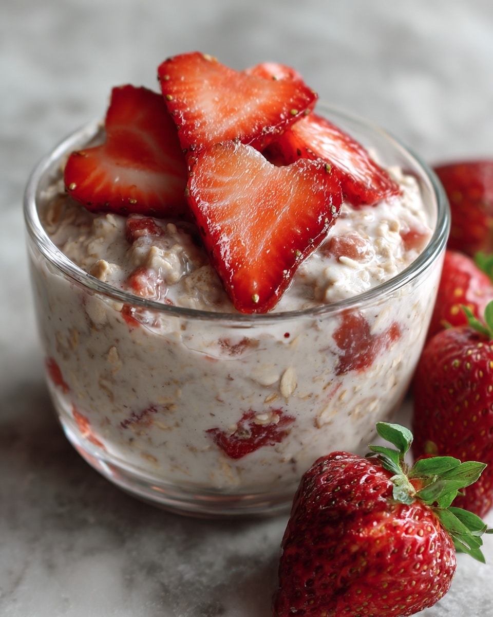 Strawberries and Cream Overnight Oats Recipe - Recipe Image