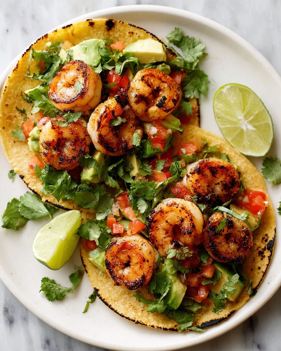 Grilled Shrimp Tacos with Avocado Salsa Recipe - Recipe Image