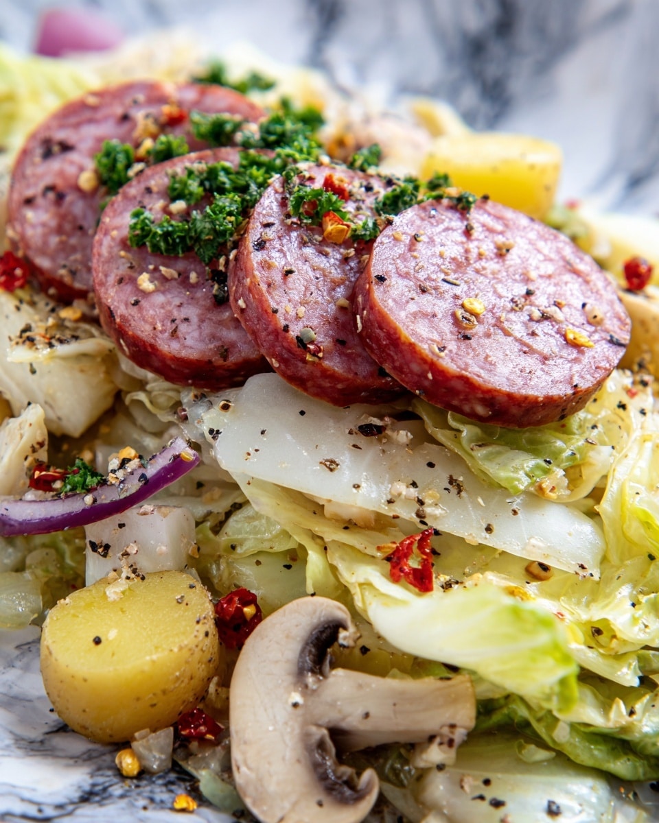 Hearty Cabbage, Potatoes, and Smoked Sausage Stew Recipe - Recipe Image