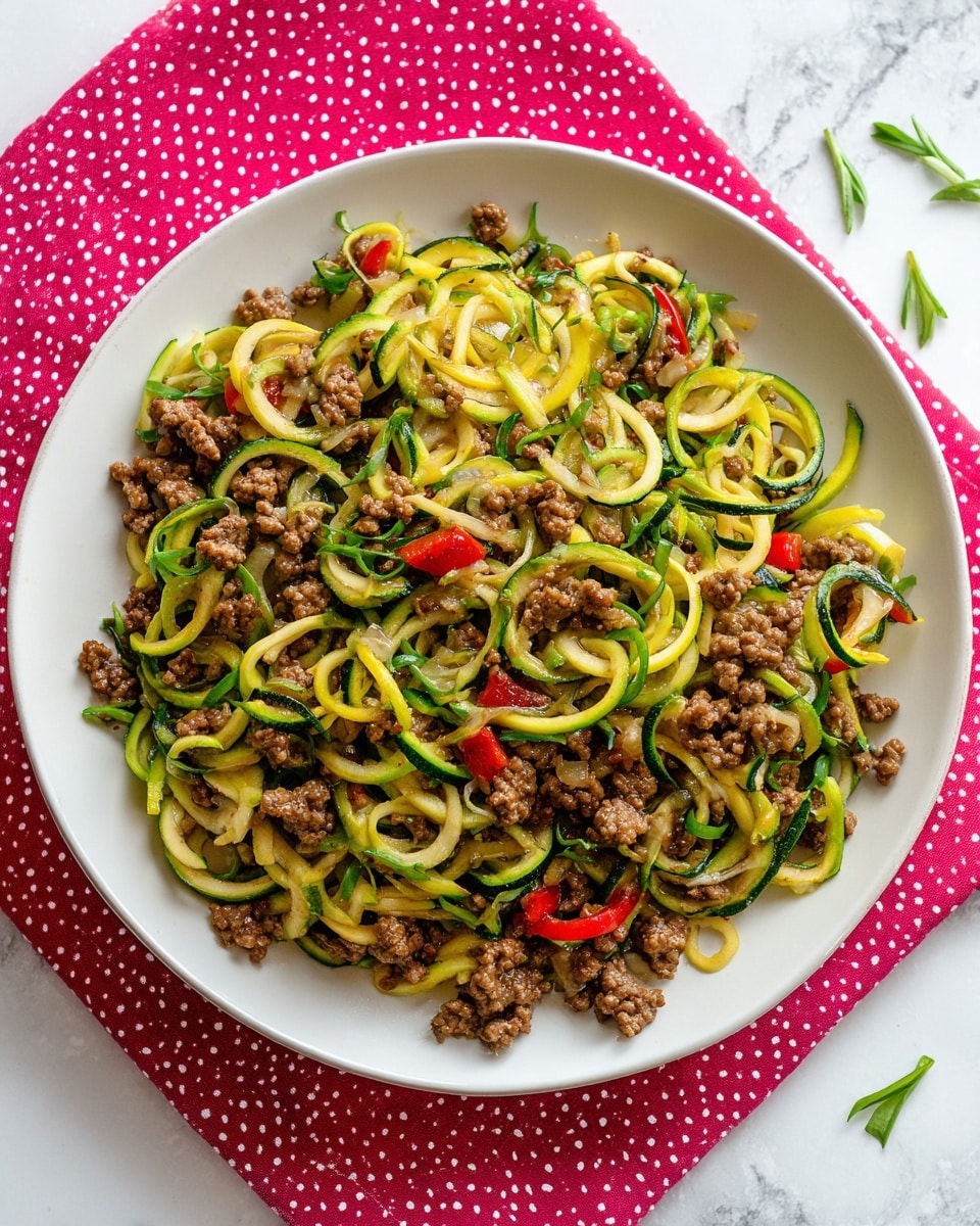 Keto Zucchini Noodles with Ground Beef Recipe - Recipe Image