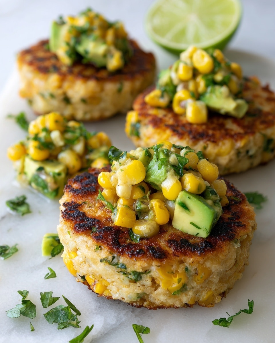 Chicken Burgers with Avocado Corn Salsa Recipe - Recipe Image