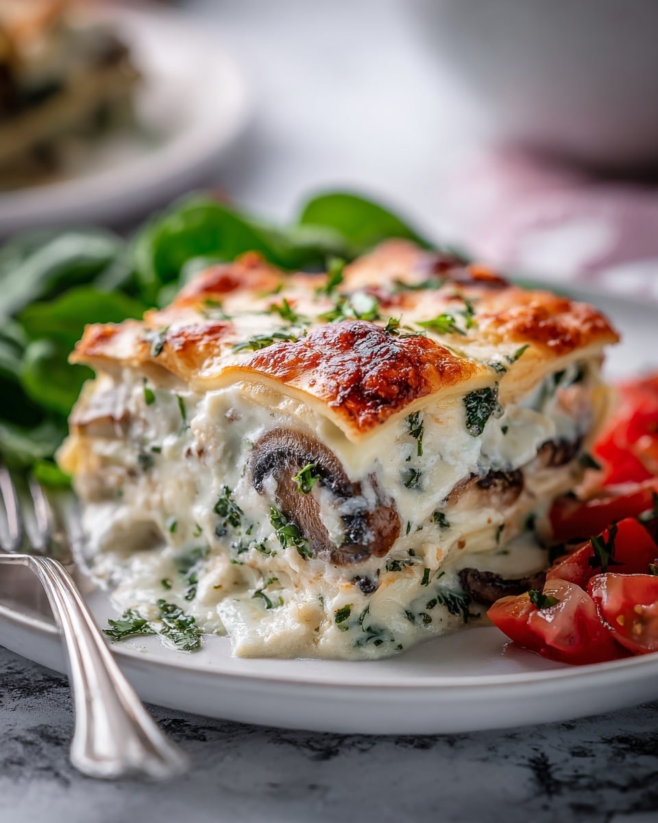 Creamy Chicken Mushroom Lasagna Recipe - Recipe Image