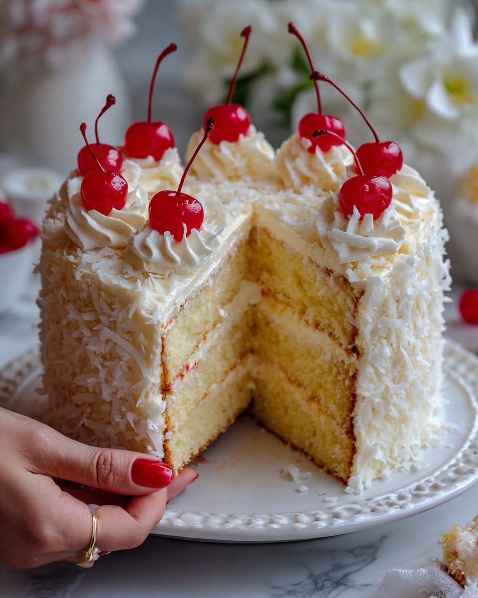 Old-Fashioned Snowball Cake Recipe - Recipe Image