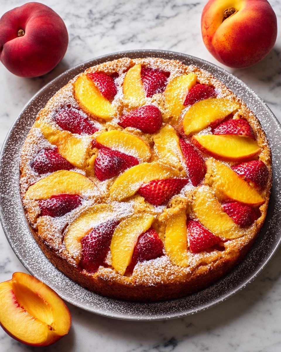 Strawberry Peach Cake Recipe - Recipe Image